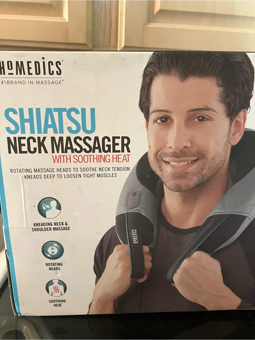Homedics Shiatsu Neck Massager in Gray and Black with Heat